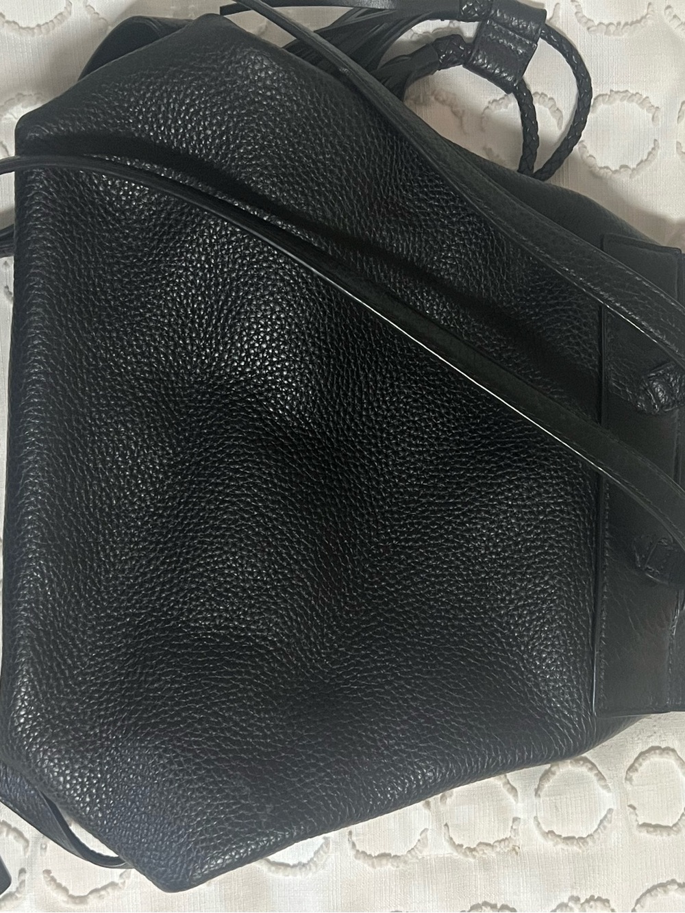 Tory Burch Black Leather Drawstring backpack Bag - Picture 4 of 4